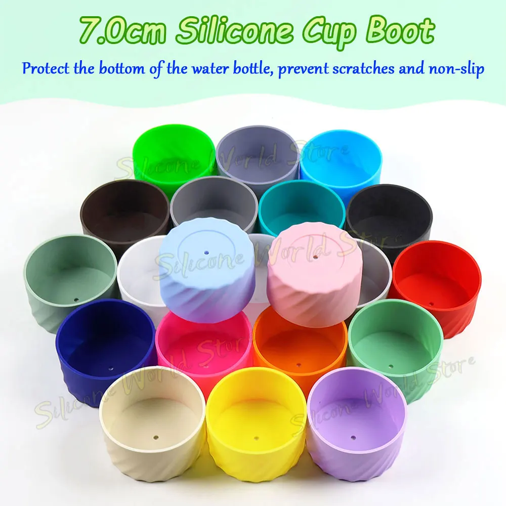 SW 2PCS 7.0CM Water Cup Silicone Boots Thermos Protective Cover Silica Gel Bottom Sleeve Anti-Slip Scratch-resistant for Stanley - view 2