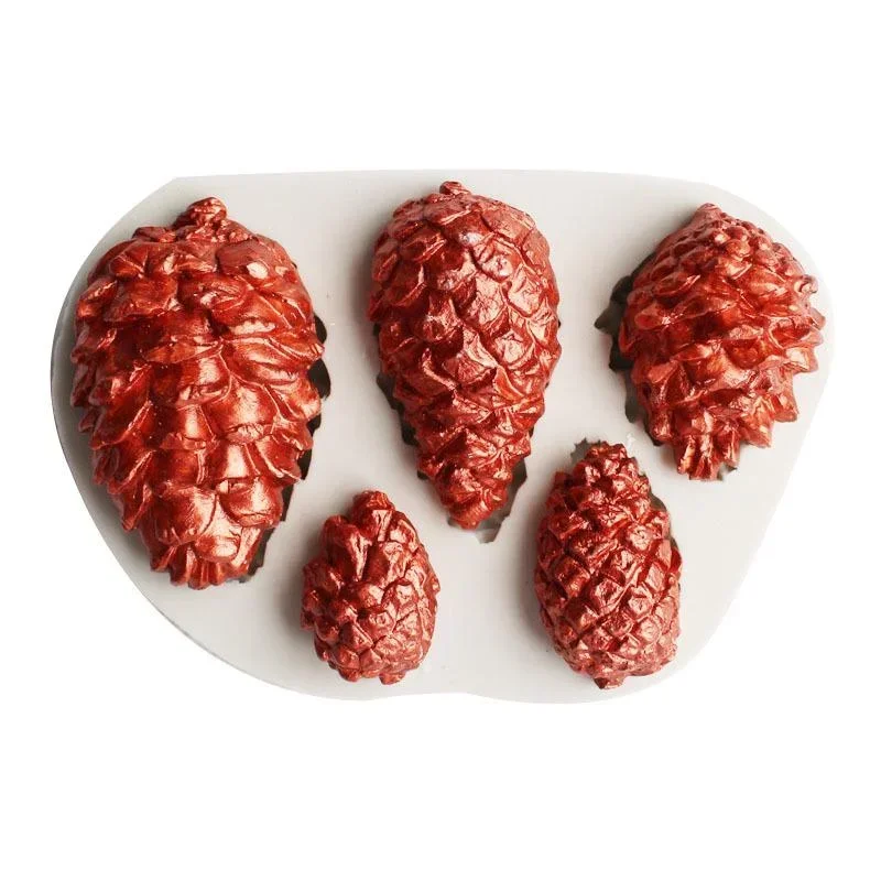 3D Christmas Pine Cones Silicone Mold Kitchen Resin Baking Tool Dessert Chocolate Lace Decoration DIY Cake Pastry Candy Mould