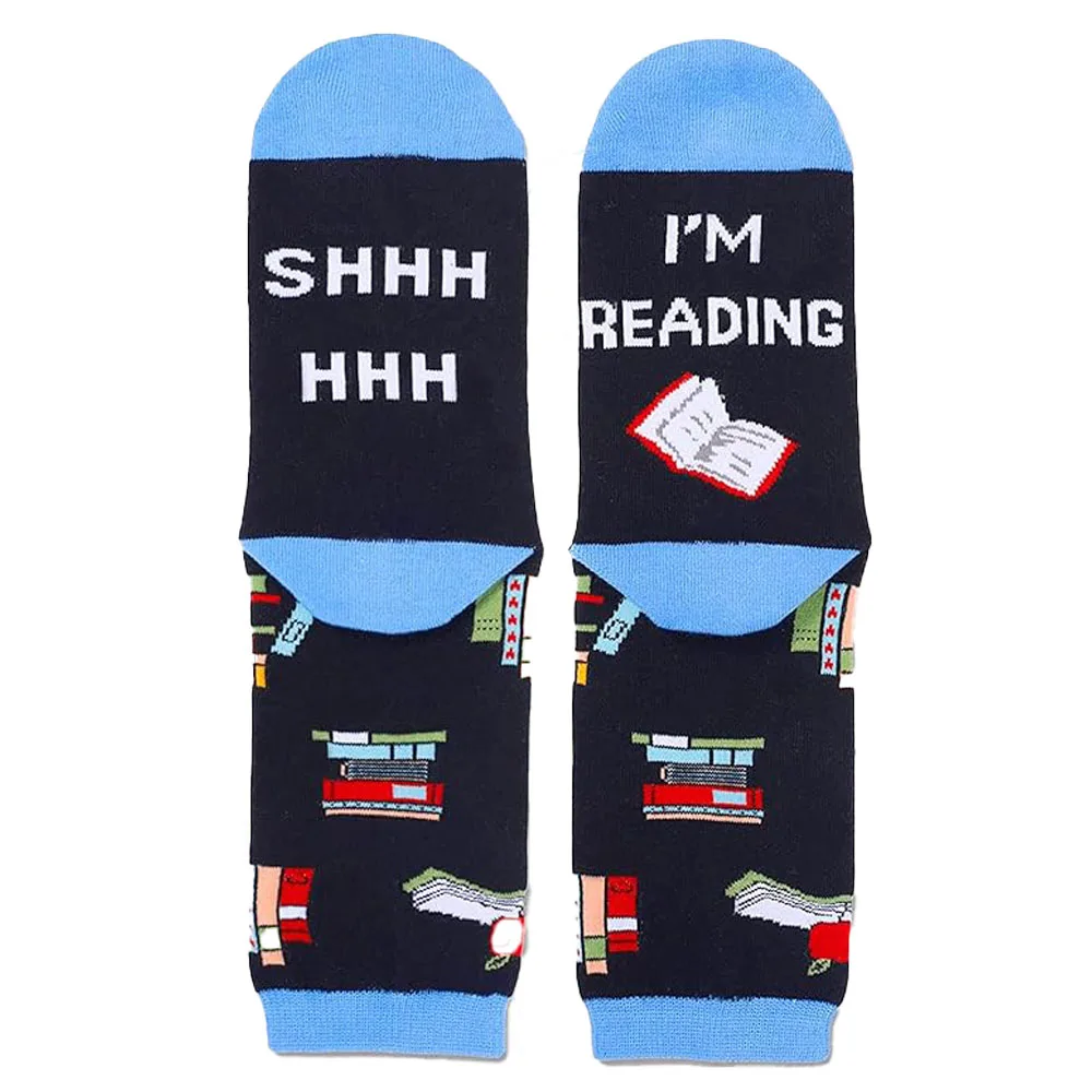 funny socks Reading Enthusiasts Student Warm Socks Fun Gifts Crew Socks Couple Gifts Teacher Gifts Socks