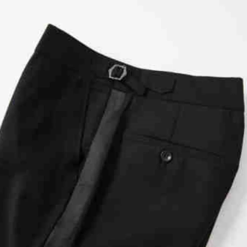 Side Satin Stripe Men Pants 1 Piece Set Straight Trousers Classic Fit Groom Wear Party Evening Wedding Pant Customized image 4