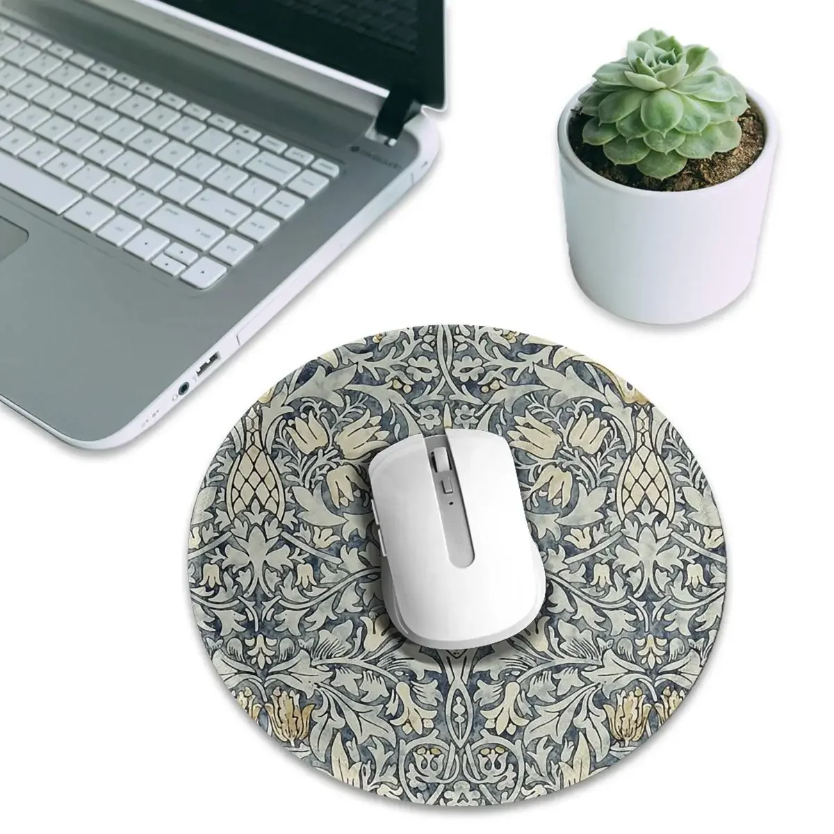 William Morris Snakeshead Pattern Round Mouse Pad Computer Keyboard Mouse Mat Gaming Laptop Desk Mat Office Accessories Table