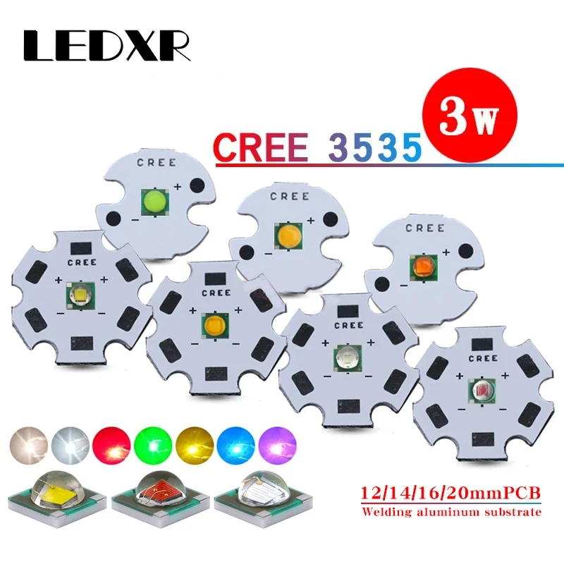 high power 3W LED 3535 XPE lamp beads white red green blue yellow purple infrared infrared can solder12-20mm LED PCB