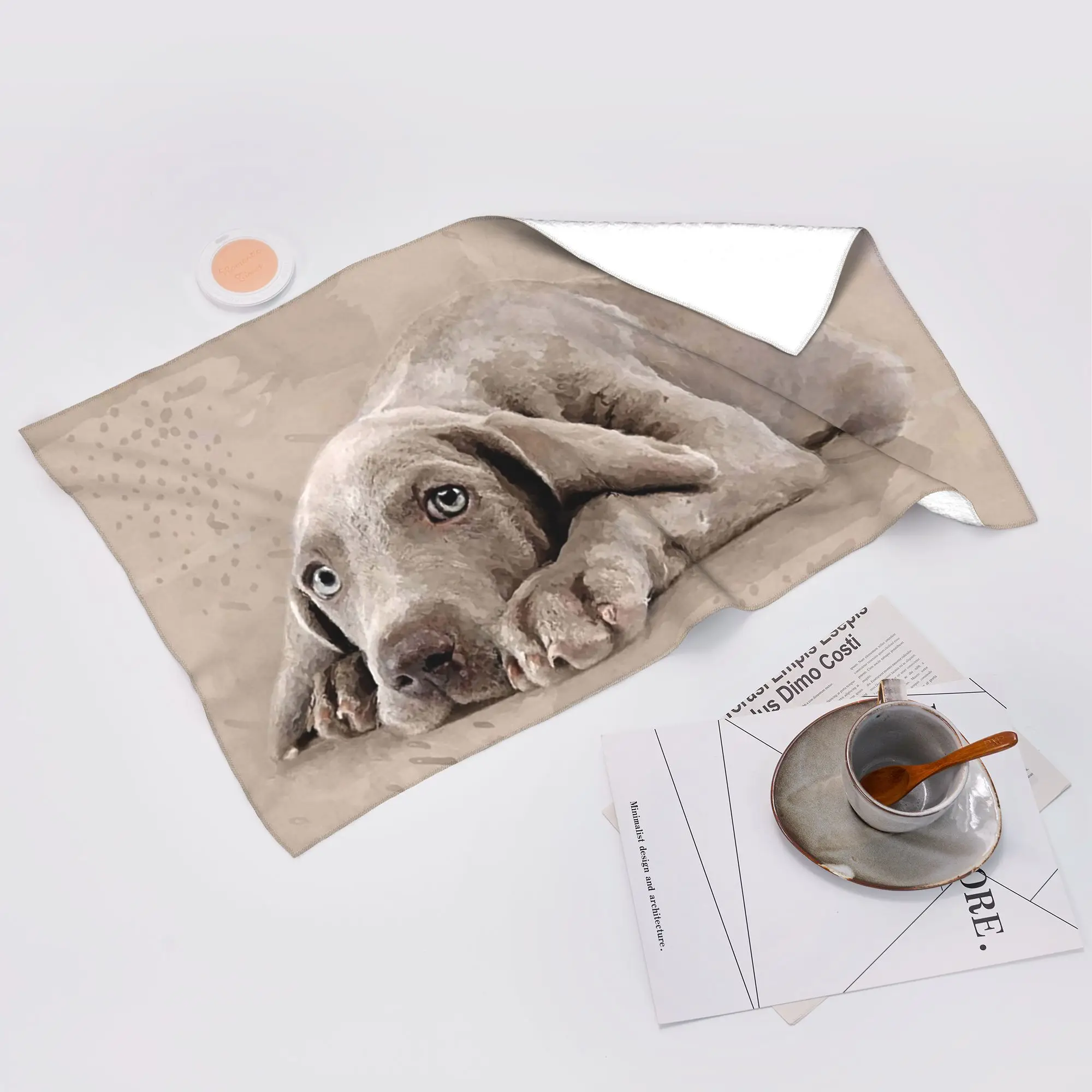 Custom Weimaraner puppy Soft Face Towel Quick Dry Pool Bath Cotton Towels Absorbent