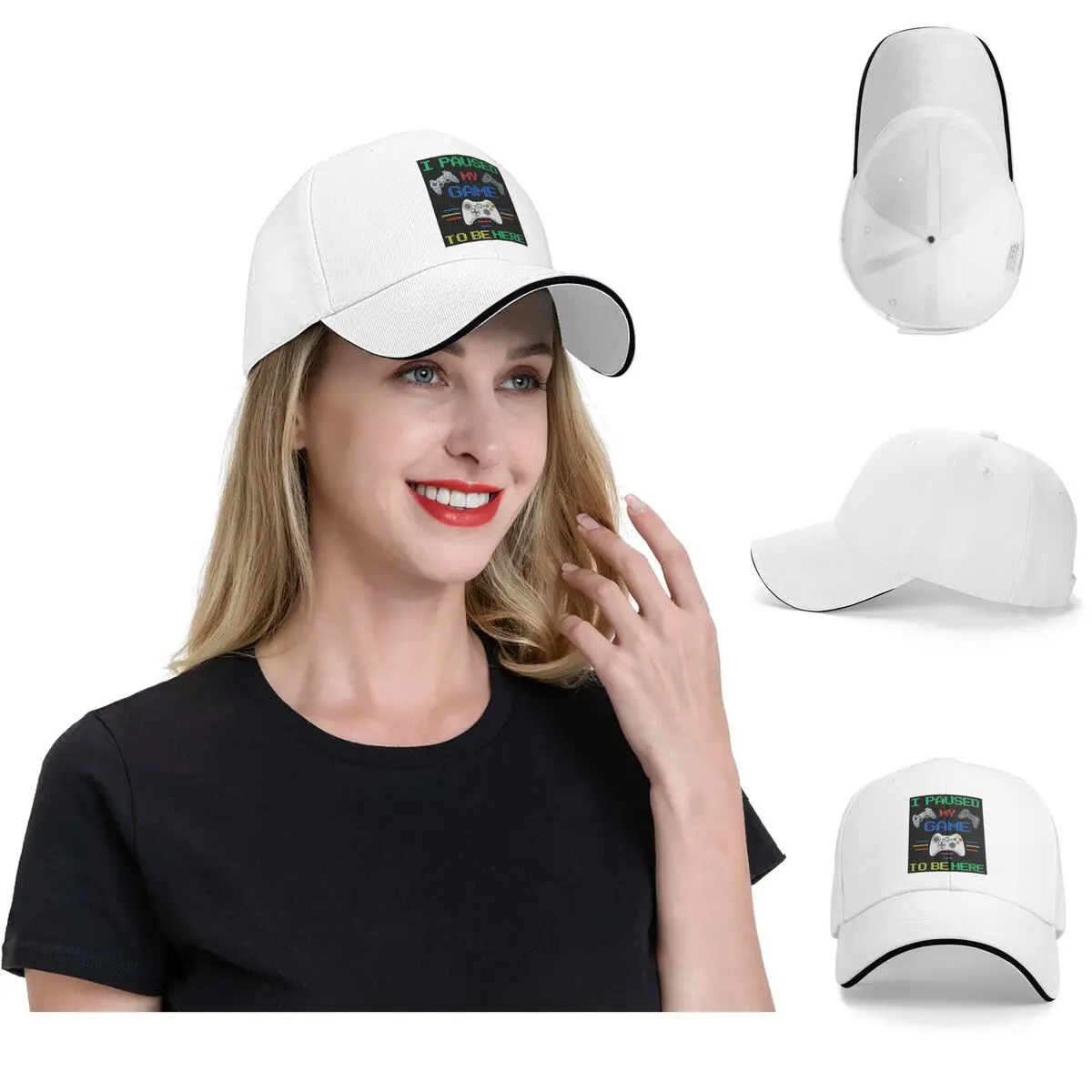 I Paused My Game To Be Here Game Controller Baseball Caps Snapback Baseball Hats Breathable Casual Casquette for Men And Women