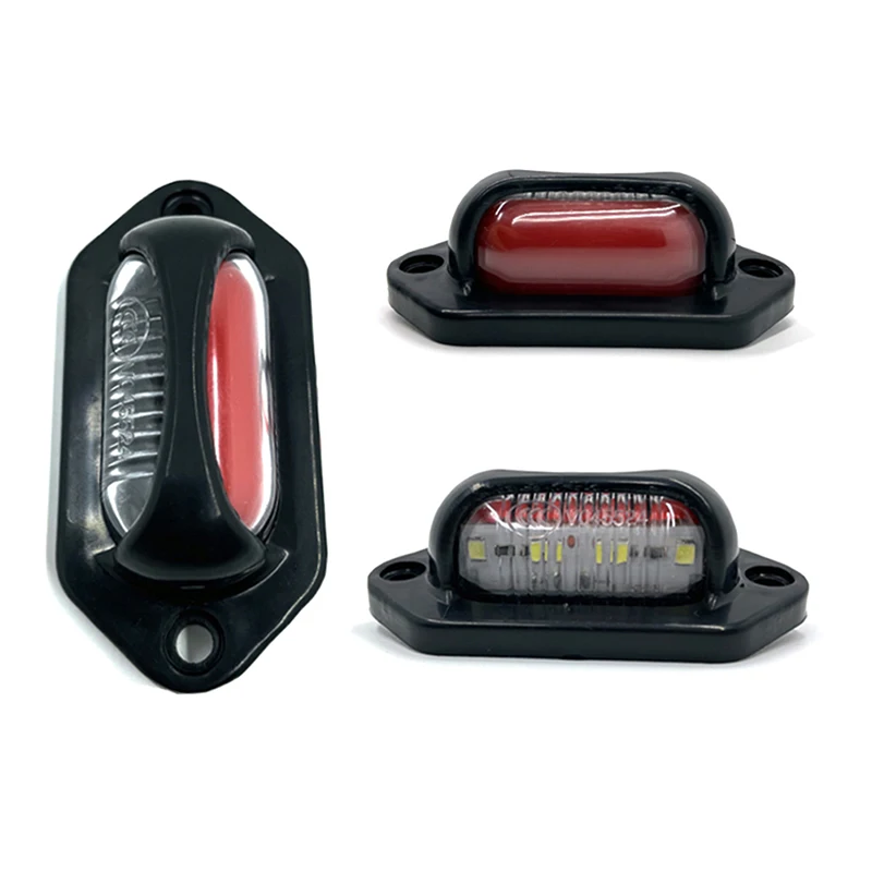 1Pc 12V 24V LED License Plate Light Chrome Number Plate Light Motorcycle RV Caravan Lorry Truck Trailer Plate Lighting 8-LED