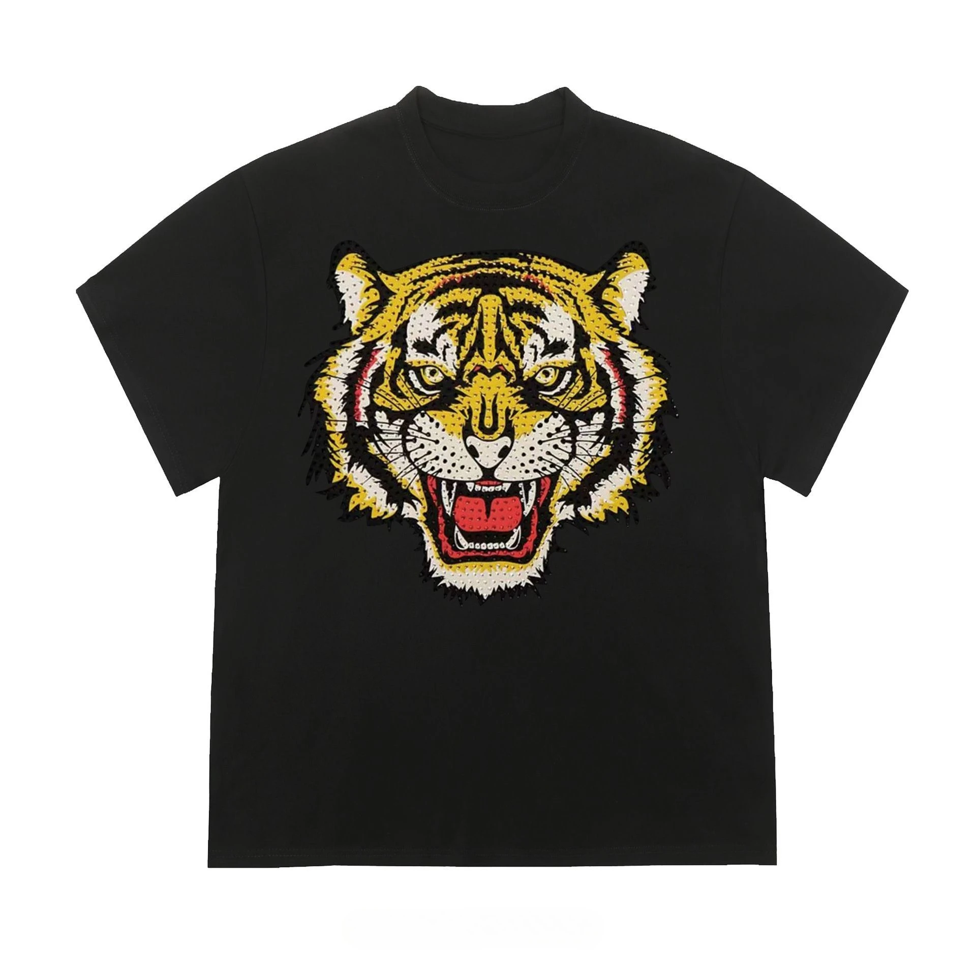 

Tiger Pattern T-shirt Men's Summer Fashion Trend Comfortable Short-sleeved Cotton Crew Neck Top Light Luxury Men's Clothing