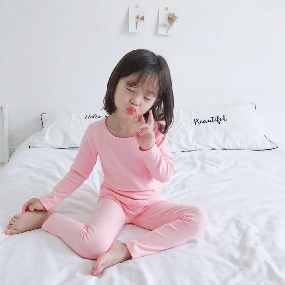 Autumn Winter Baby Clothes Girls Long Johns Children Underwear Long Johns Boys Thermal Underwear For Girls 2-6Years Candy Colors