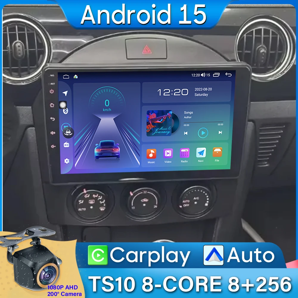 

For Mazda MX-5 MX5 MX 5 NC 2005-2015 Car Radio Android 15 Navigation GPS Android Auto Android 15 Stereo Carplay Unit No 2din DVD