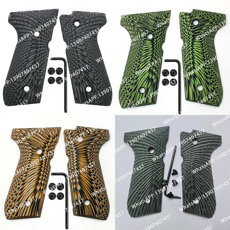 1 Pair 6 Colors Sunburst Texture G10 Material Grips Handles For Beretta 92 / 96 Full size 92 fs,M9,92A1,92 Inox With Screws