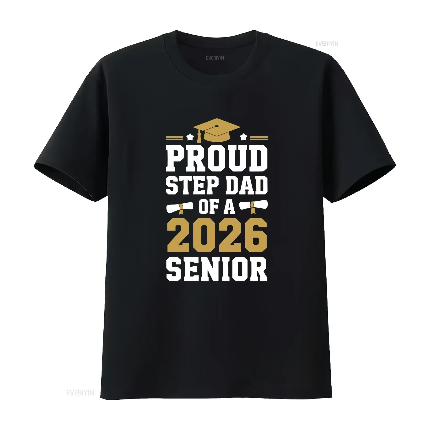 Proud Stepdad 2026 T Shirt Class Of Graduation Graduate Senior vintage Washed Slightly Breathable graphic streetwear