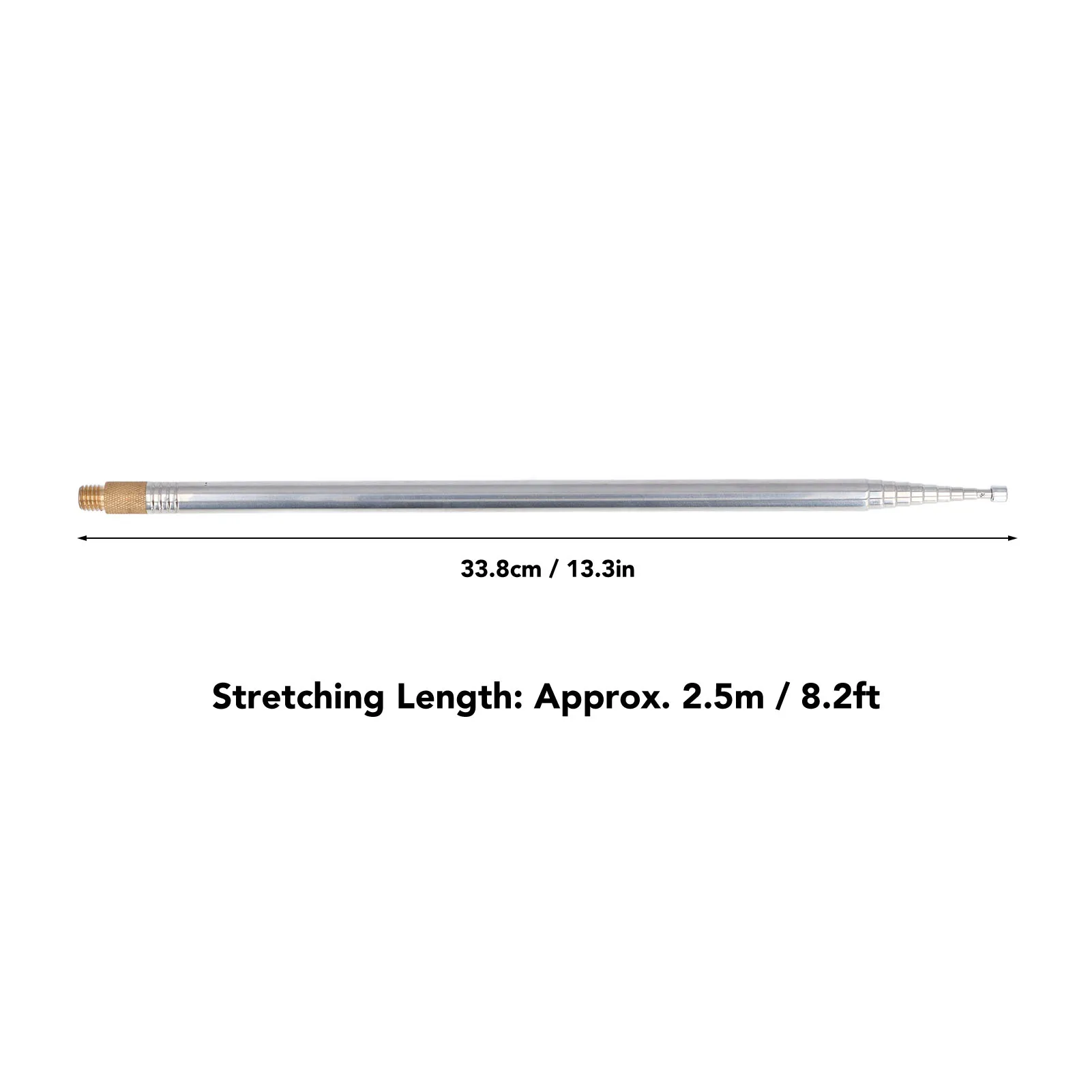 Stainless Steel Antenna PAC 12 Shortwave Antenna 7MHz‑50MHz Full Frequency Band 10 Sections Telescopic Antenna Maximum 2.5m