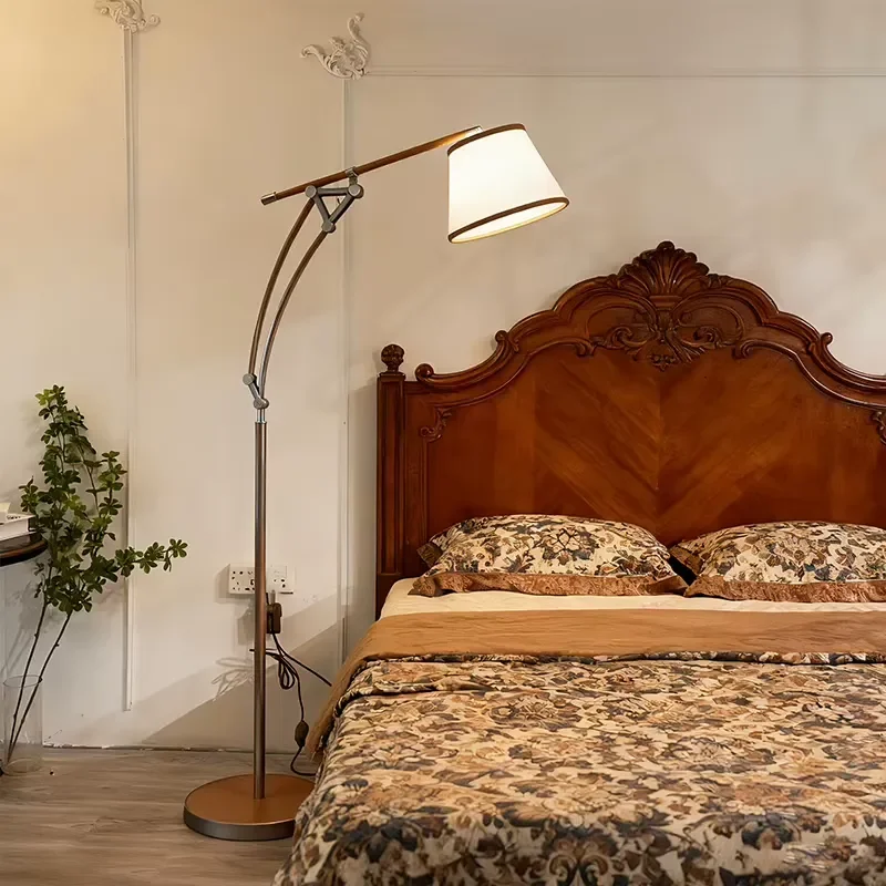 High-end Feel Fishing Floor Lamp, Living Room French Sofa, Vintage Geometric Floor Lamp, Study Atmosphere Lamp