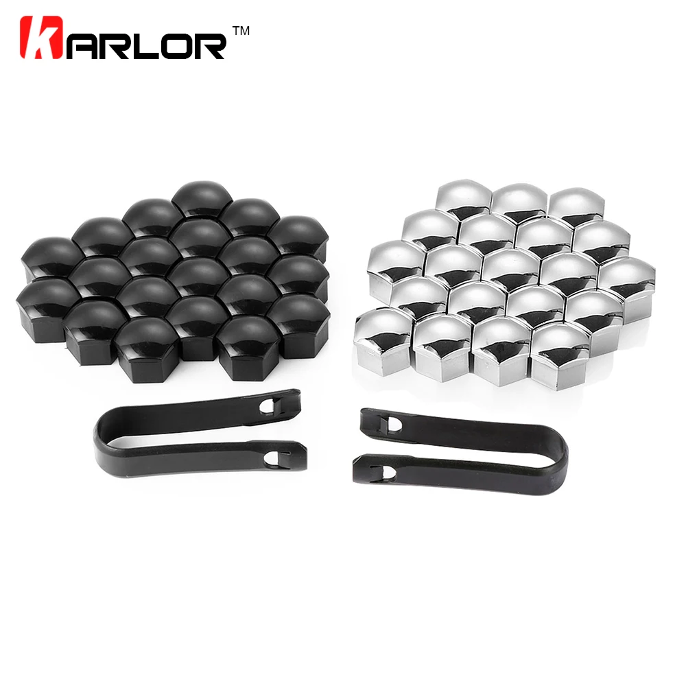 20 peças 17mm tampa de porca de parafuso de roda para audi volkswagen skoda 17mm parafusos de cabeça sextavada estilo de carro acessórios automotivos 321601173a