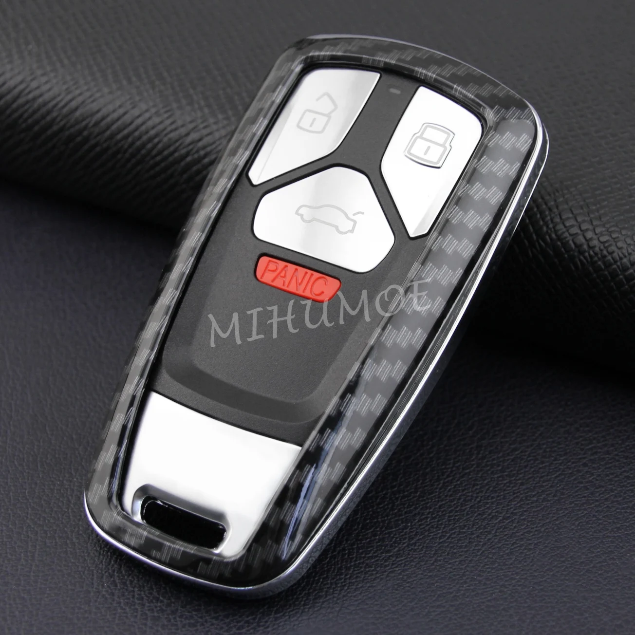 Koolstofvezel Auto Afstandsbediening Sleutelhanger Cover Case Chain Ring Houder Voor 2015 + Audi A4 B9 A5 Q5 Q7 S4 S5 SQ5 Sportback TT Accessoires