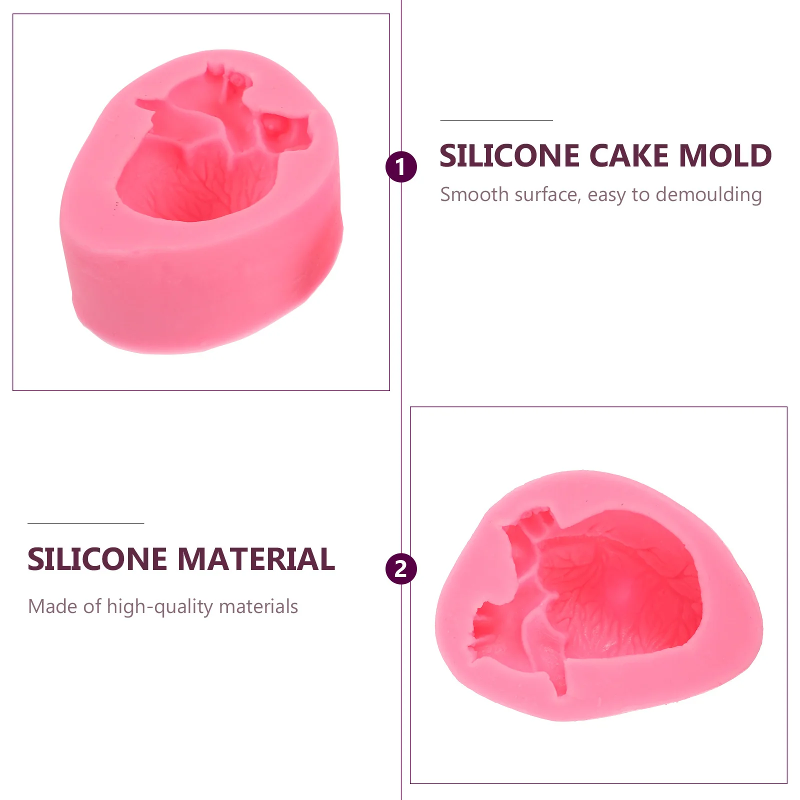 

2 Pcs Fondant Household Baking Props Silicone Mold Halloween Decoration Cake Adornment Chocolate