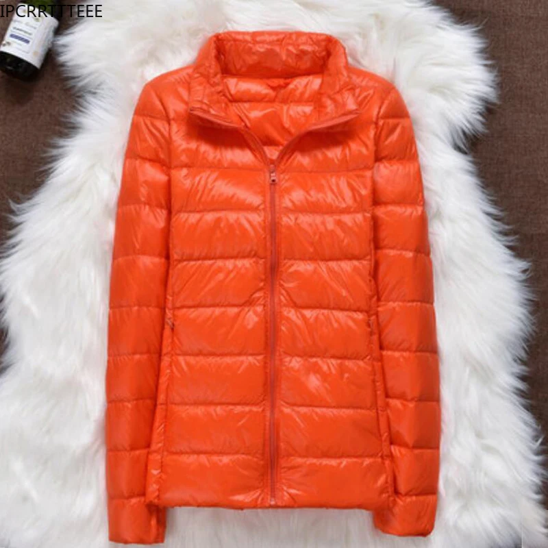 2023 New Women Autumn Winter Jacket Ultra Light Duck Down Jackets Slim Female Puffer Jacket Portable Windproof Down Coat