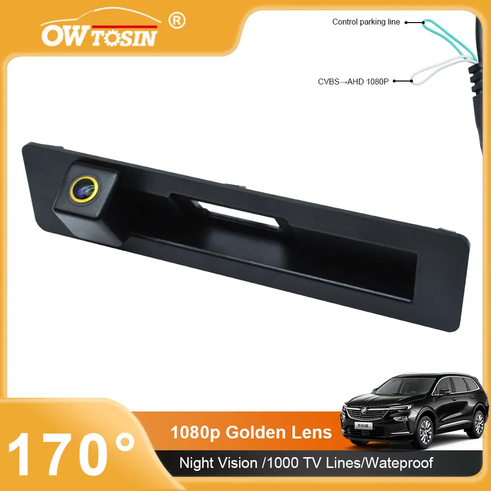 

170° AHD 1080P Golden Lens Trunk Handle Vehicle Rear View Car Camera For Buick GL8 2020 2021 2022 2023 Android Monitor