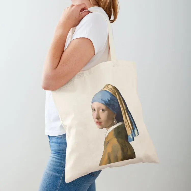

Girl With A Pearl Earring Tote Bag university shopper bag Handbags women custom bags