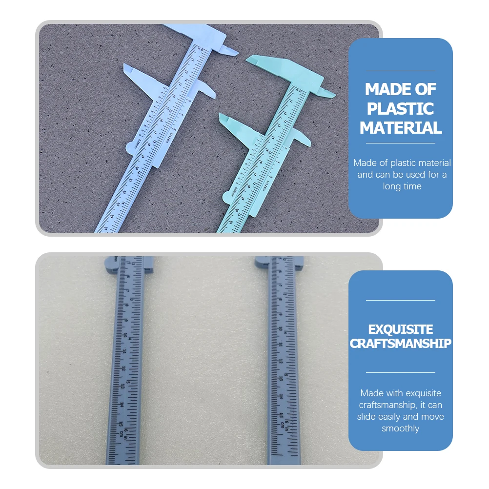

5pcs Plastic Pocket Caliper Eyebrow Measuring Ruler Facial Vernier Scale Portable Convenient Double Lightweight Durable Smooth