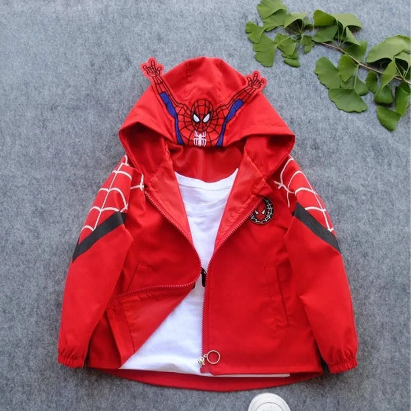 Spring Autumn Baby Boys Spiderman Hoodies Children Cartoon Sweatshirt Kids Long Sleeve Jacket Boy Disney Coat Zipper Clothes