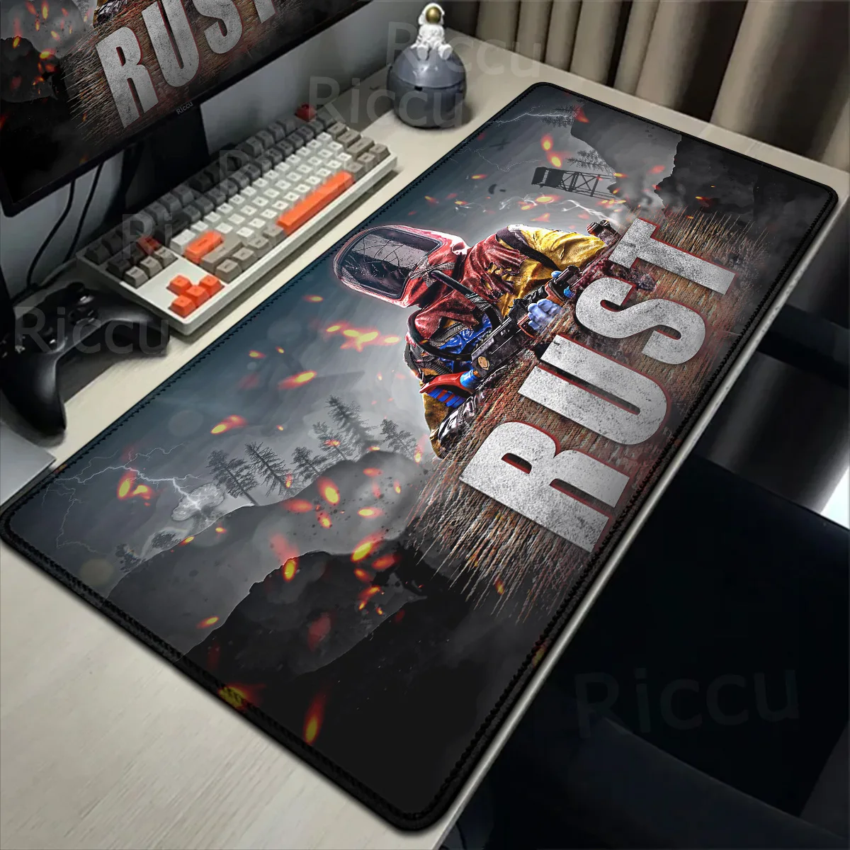 Hot Gaming Mousepad RUST Large XL MousePad Compute Gamer Stitching Desk PC Keyboard HD Printing Non-slip Office Mat Table Carpet