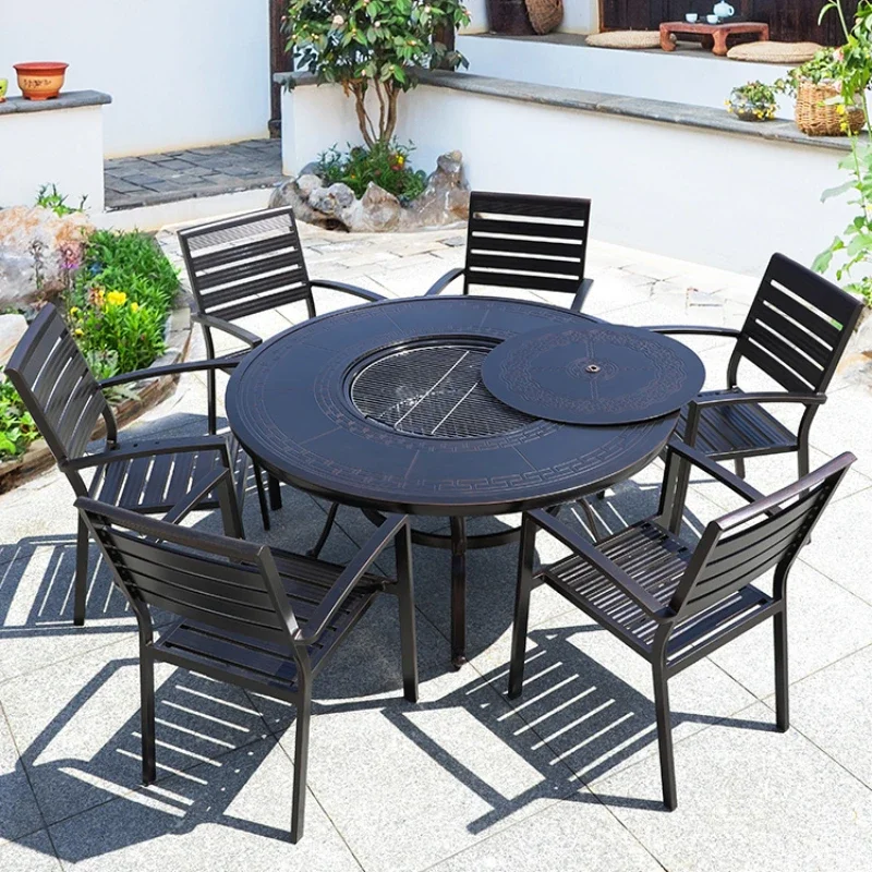 

Charcoal barbecue tables and chairs, courtyard open-air garden, leisure tables and chairs, commercial outdoor