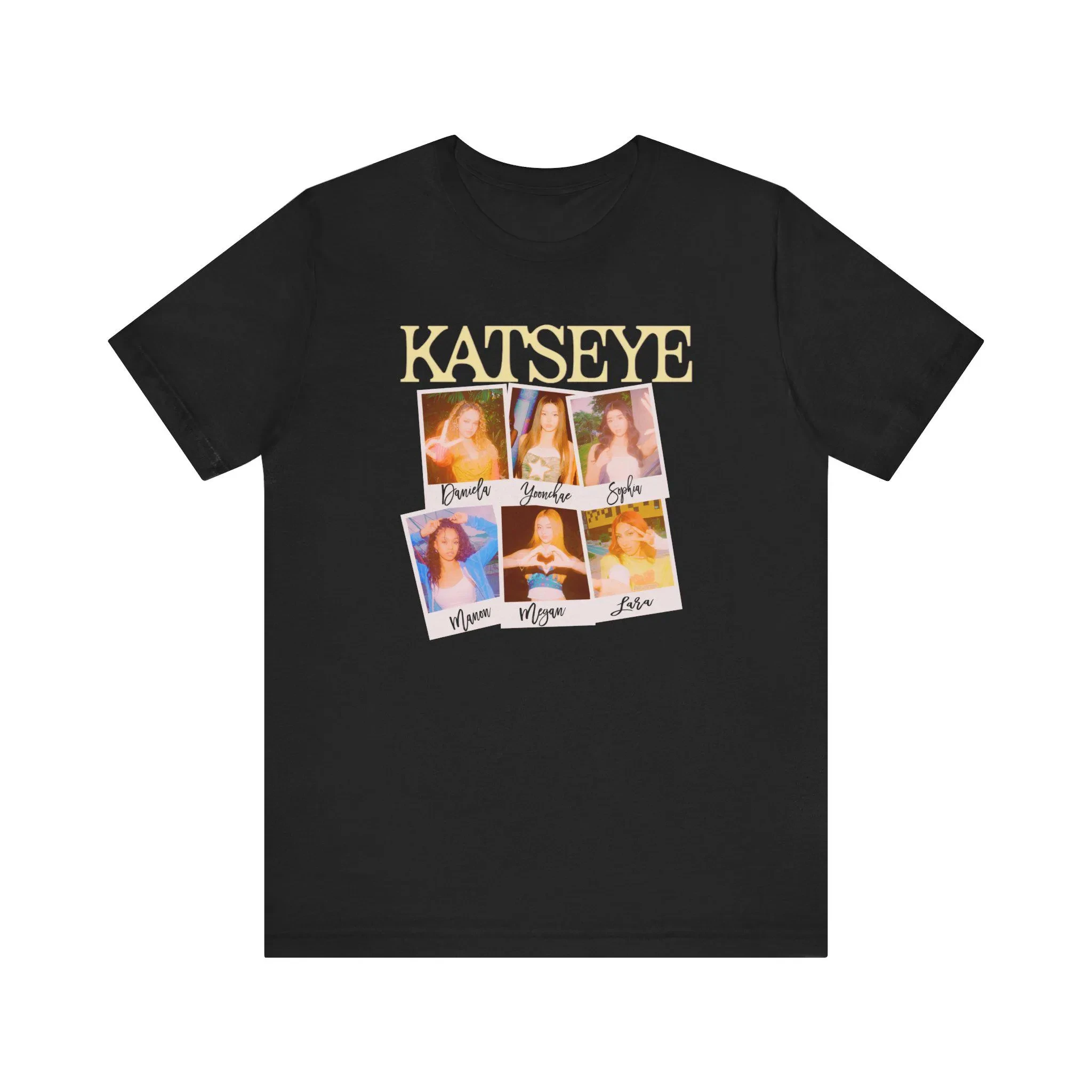 Katseye Retro Merch Yoonchae T-shirt Women Ovesized Tee Kpop Merch Sophia Tshirt Lara Manon Megan Katseye Kpop Female Clothing