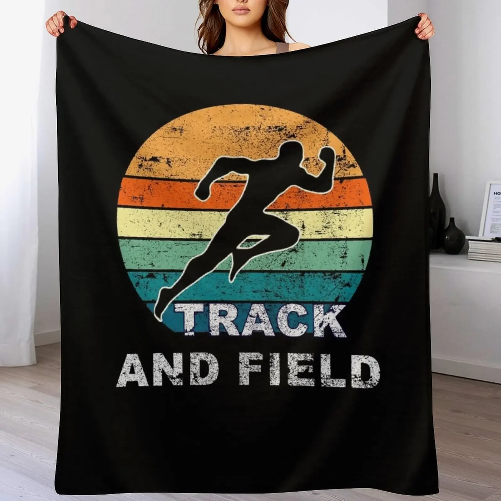 

Track and field / track & field funny / Running Motivation Throw Blanket Machine Washable Soft Warm Blanket