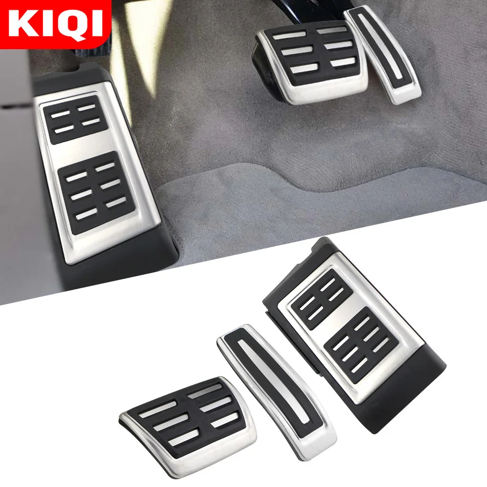 LHD Car Pedal Cover For Audi Q7 4L SQ7 2007-2015 Pedals Fuel Gas Brake Footrest Pads Stainless Steel Auto Accessories