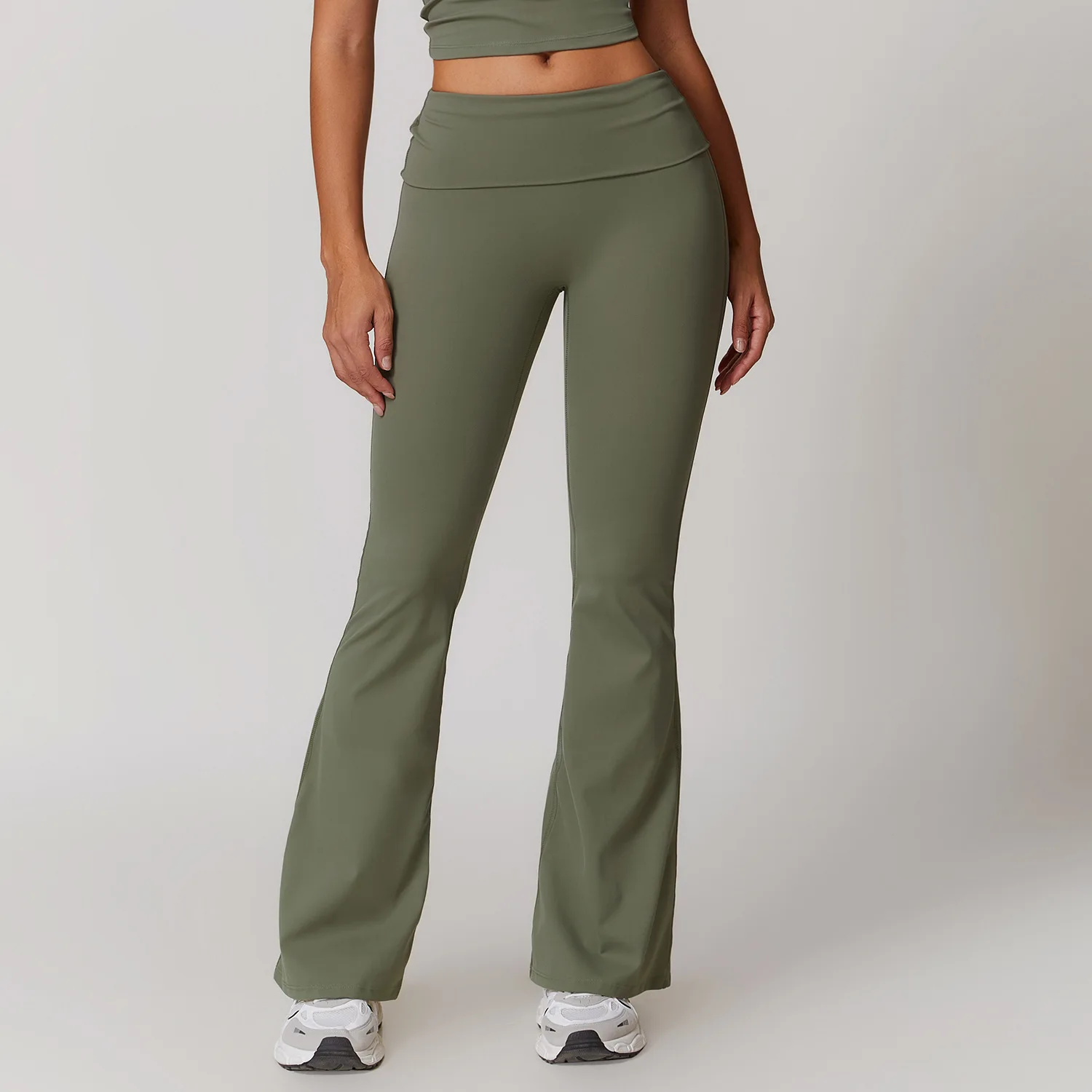 Bell-bottoms feminino cintura alta yoga leggings alta elástica levantamento de bunda respirável calças esportivas para mulheres ginásio treino leggings