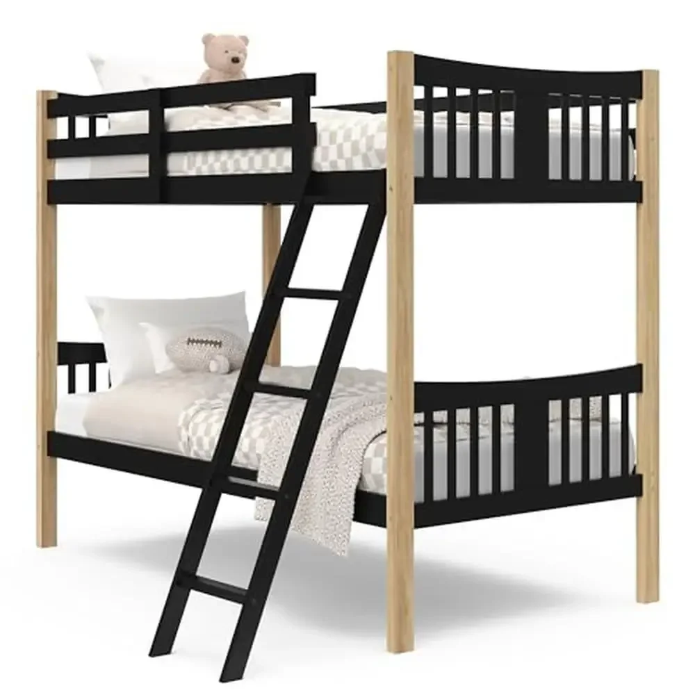 Converts to 2 Individual Twin Beds GreenGuard Gold Certified Bunk  Solid Wood Construction Twin Size Over Bunk