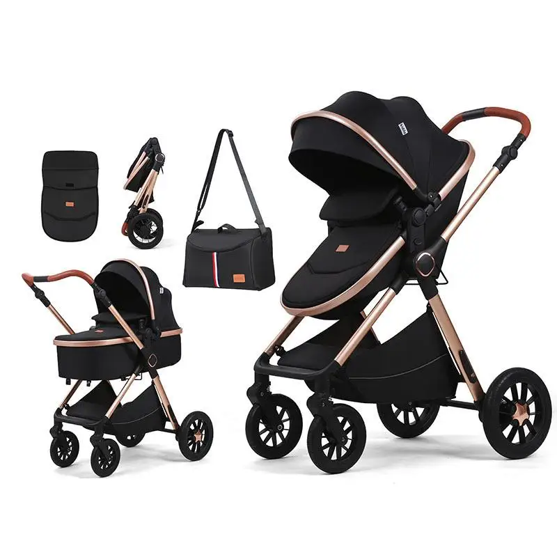 High Quality Adjustable Baby Stroller 2 In 1 Travel System Newborn Carrier Car Baby Stroller Pram 3 In1 With Car Seat