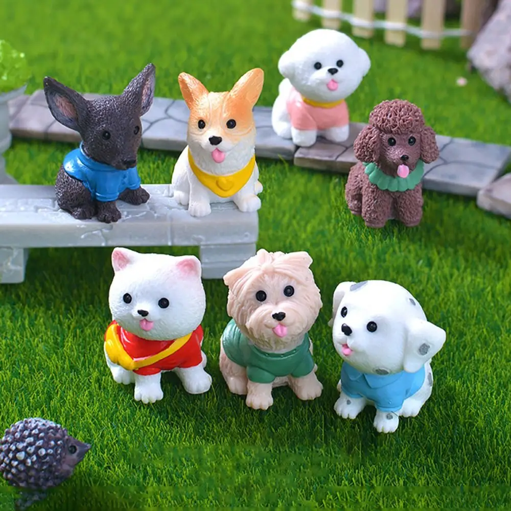 

12Pcs Exquisite Resin Craft Doggy Model Desktop Decoration Teddy Corgi Dog Ornaments Mini Dog Figurine Miniature Landscapes