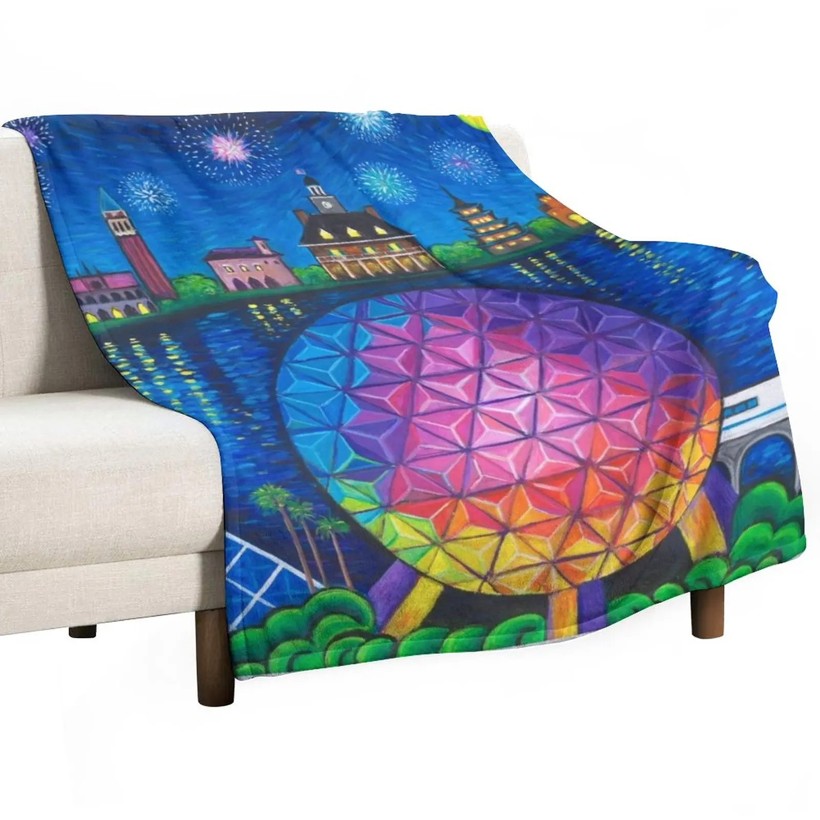 

Starry Night Over Epcot Throw Blanket blankets and blankets Bed covers Furry Blanket Summer Bedding Blankets