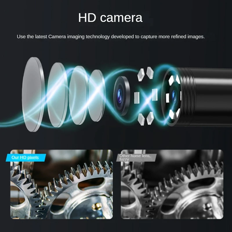 Industrial Endoscope Camera IPS Screen HD1080P Pipe Sewer Inspection Borescope IP67 Waterproof Leds For Car Pipe 1 SET