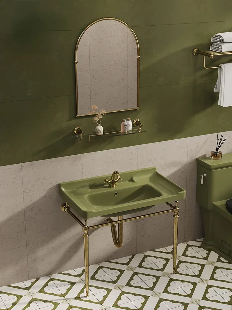 Grass Green Washbasin Bracket Wash Basin Balcony Floor-Standing Washstand Pool