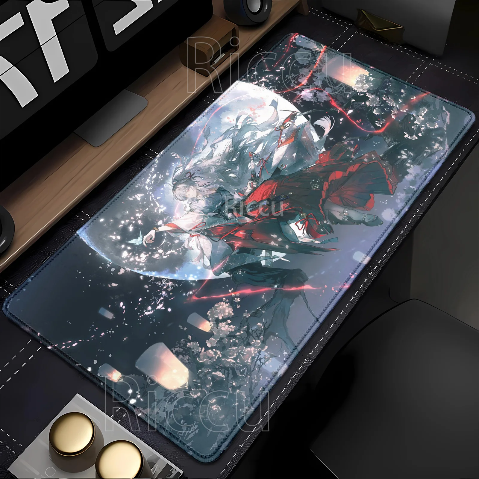 Anime girl Hiyuki Wuthering Waves Gaming Mousepad Computer offices keyboard Mouse Pad Non-slip Rubber HD Printing XXL Desk Mat