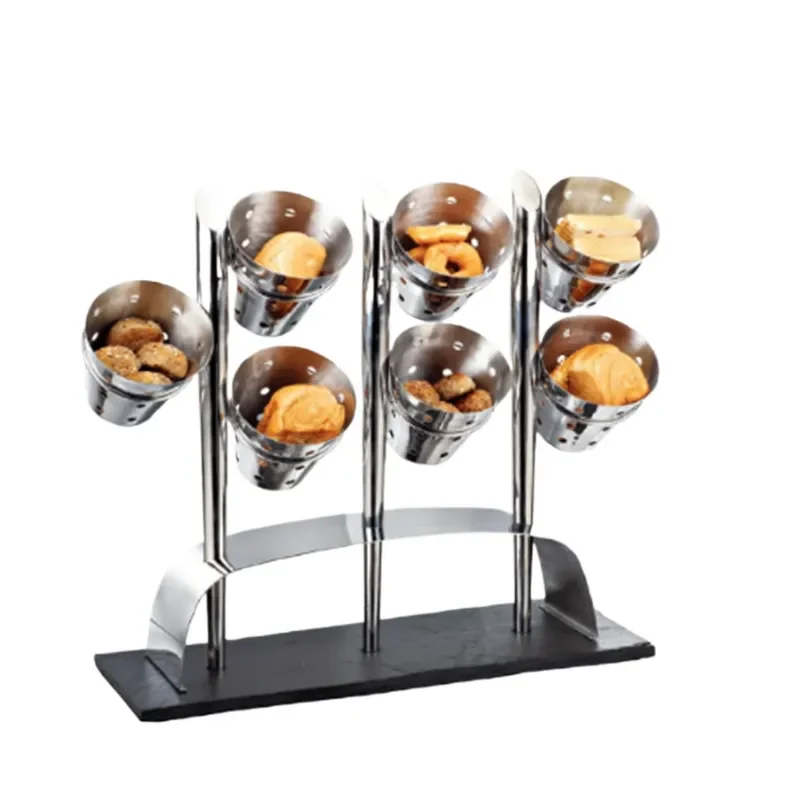 for Buffet Collection Wall-mounted Stainless Steel Bread Station Display Cabinet Shelf Set Mini Baking Pastry