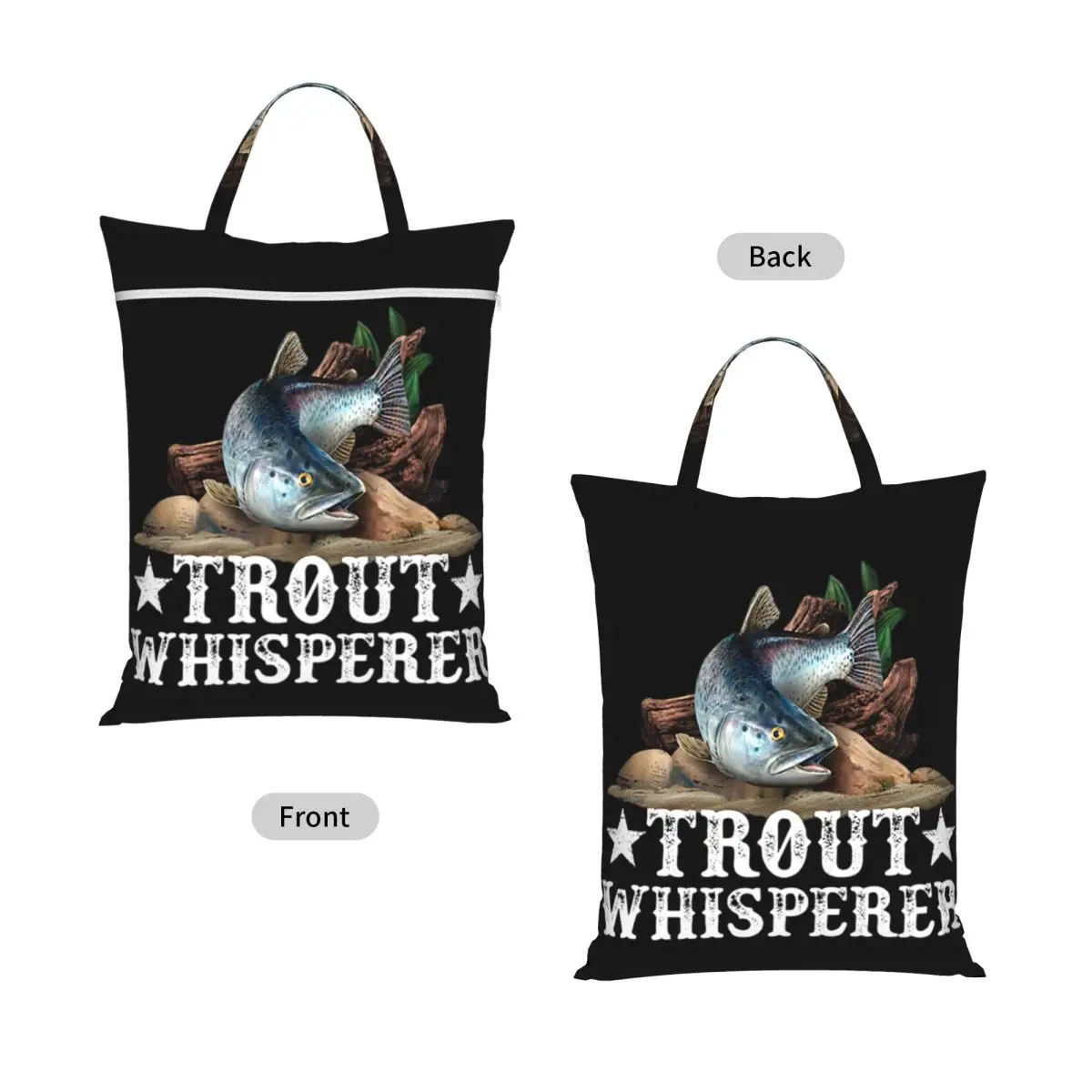 Trout Fish Illustration Fly Fishing Art Laundry Collector Foldable Laundry Basket Large Storage Washing Basket Home Organizer