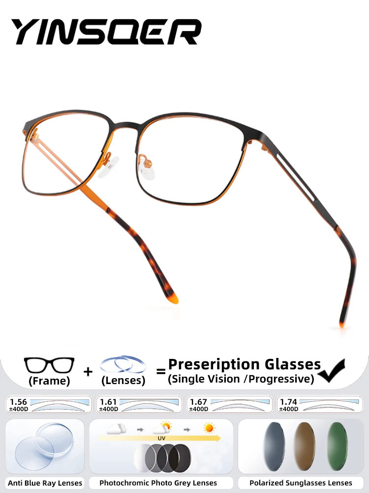 

Two-tone Square Personalized Glasses with Prescription After Prescription Sunglasses for Man Optical Lenses Woman with Recipe