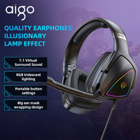 Aigo A720 Gaming Headphones Wired 7.1 Channel Sound Recognition Computer Noise Cancelling Headset With Foldable Mic RGB Lighting