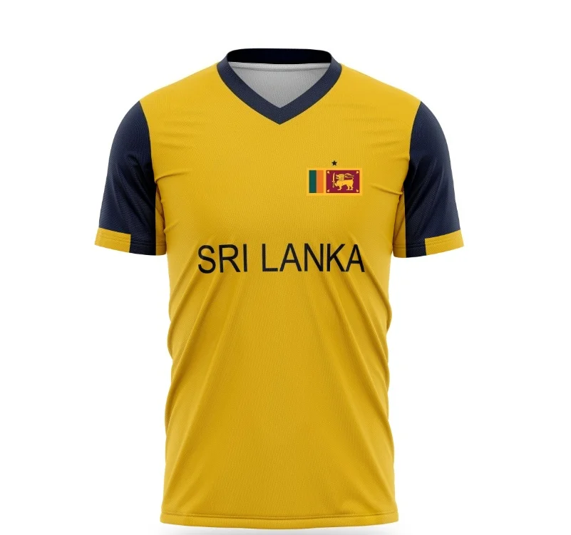 2026 Neues Sri Lanka Cricket 3D-Druck-Trikot Atmungsaktives Schnelltrocknendes Kurzarm-T-Shirt für Herren Passende Familienkleidung – Detail 4
