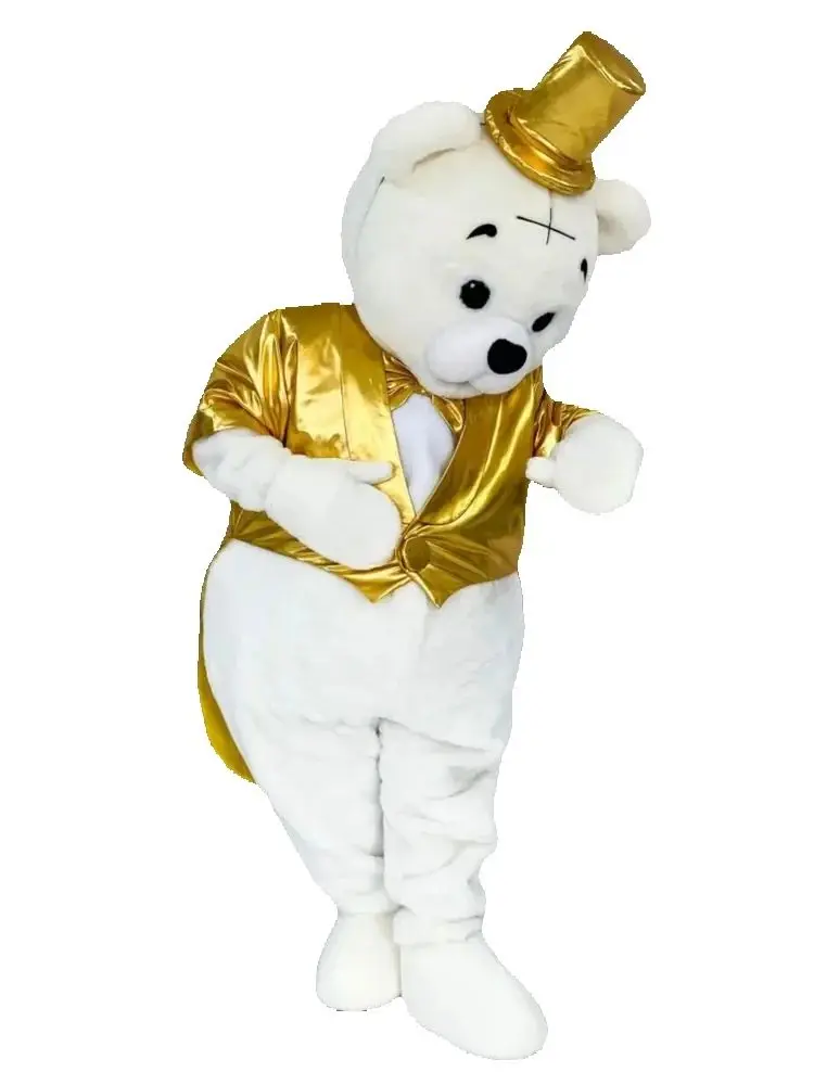 Golden tailcoat White Teddy Bear 1cot Costume Grey Cat Walking Doll Clothes for Halloween Christ1 Carnival Party Outfits