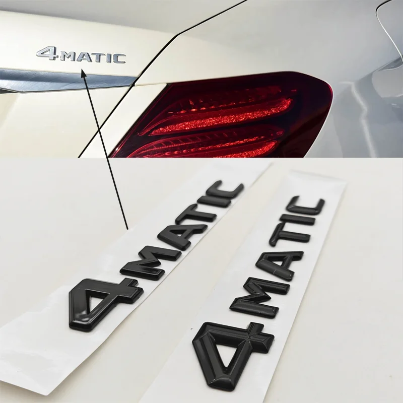 3D ABS 4 Matic Logo 4MATIC Emblem Badge Car Rear Trunk Sticker For W203 W204 W205 W2123 W213 W176 W177 X156 X253 W245 GLC GLE