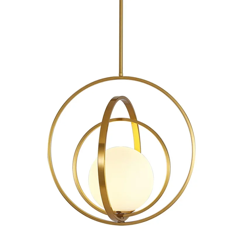 Indoor Living Room Bedroom Industrial lighting Nordic Hanging Pendant Light Rotating Globe Art lamps Bedside Lights Glass Ball