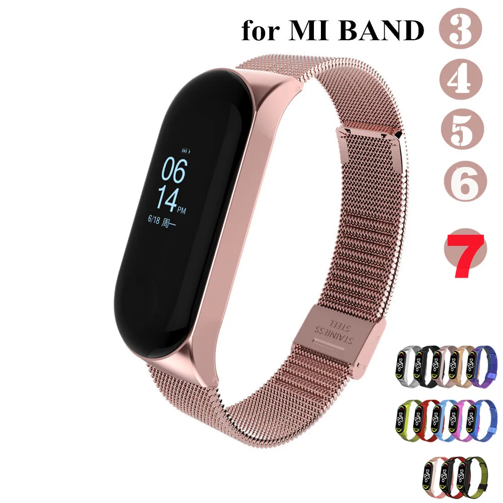 Mi band 7 6 3 4 5 Strap Metal for Xiaomi Mi Band 7 Bracelet Screwless Xiaomi Mi Band 6 Bracelet Correa Xiomi MiBand5 Wrist Band