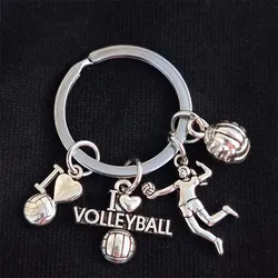 Unique Keychain I Love Volleyball Player Keyring Pendant Women Man Jewelry Accessories Gift