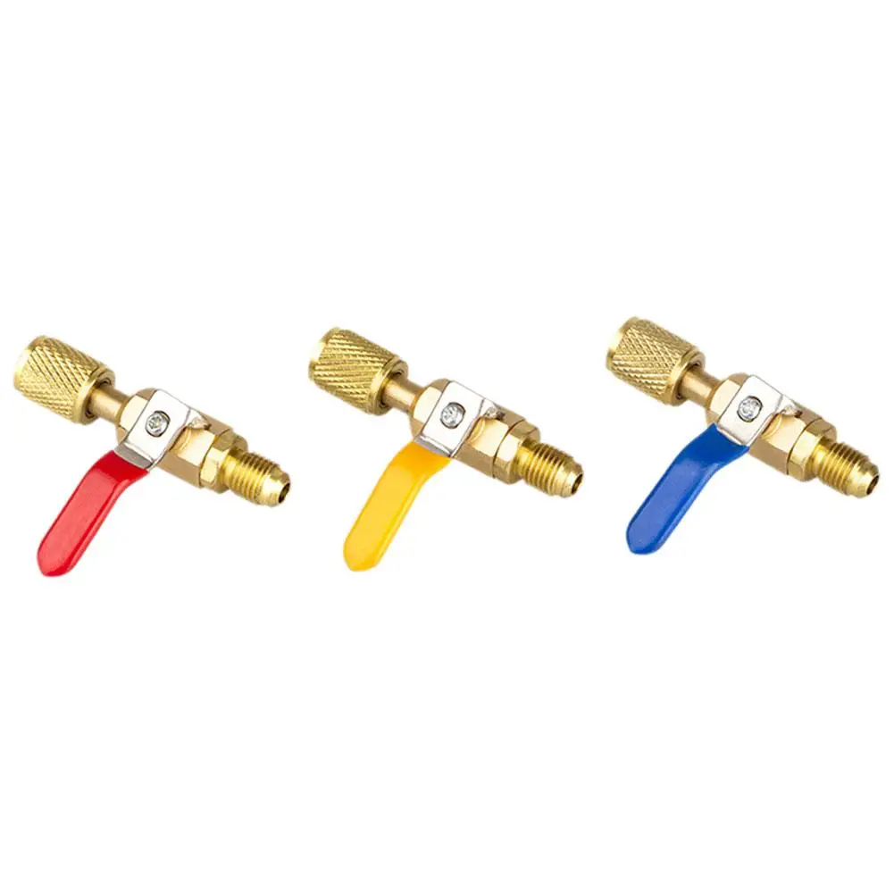 3 шт./комплект, прямые шаровые клапаны для шлангов кондиционера, 1/4 дюйма