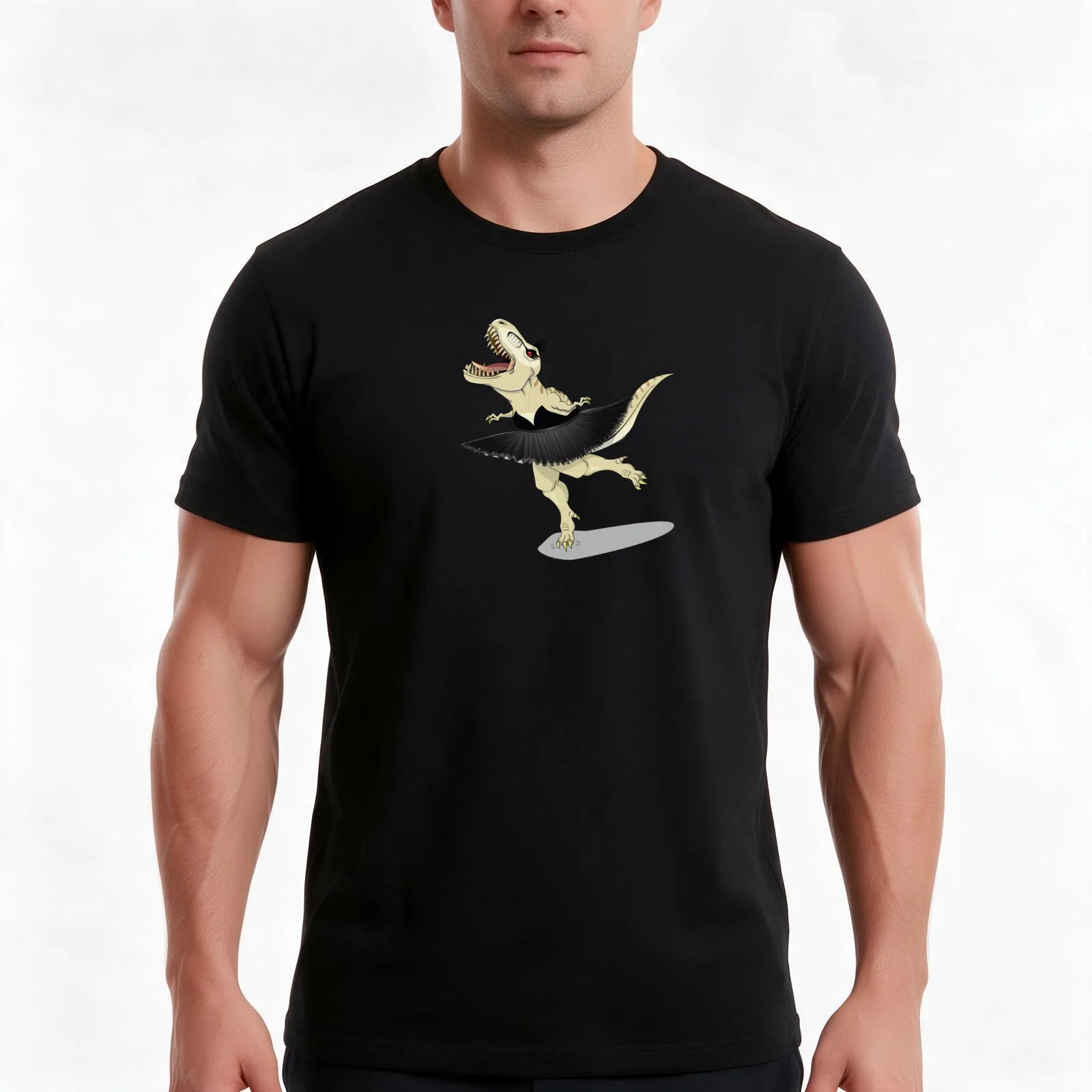 Tina the T-Rex does Black Swan T-Shirt Summer Casual Cotton Tee Oversized Streetwear Tops Vintage Graphic Print 100% Cotton