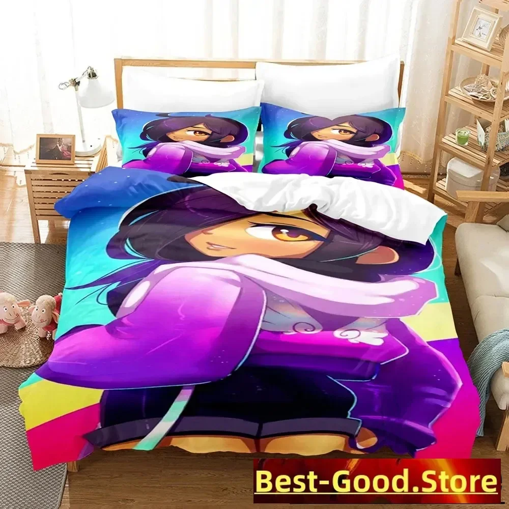 Cartoon Kawaii Aphmaus Bedding Set Boys Girls Twin Queen Size Duvet Cover Pillowcase Bed Kids Adult Fashion Home Textile